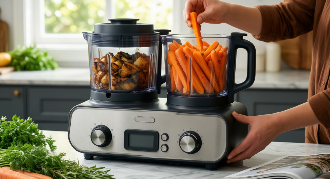 tenker food processor 2 bowls — illustrative AI-generated lifestyle image