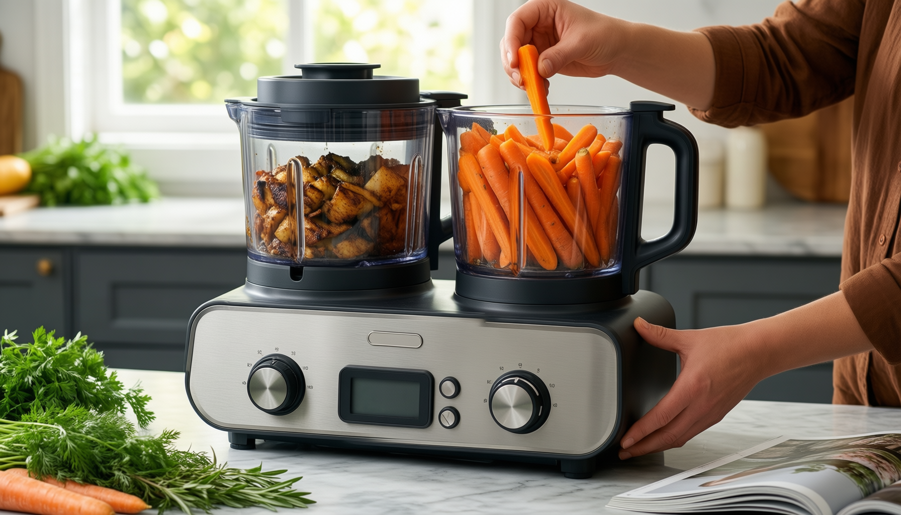 tenker food processor 2 bowls — illustrative AI-generated lifestyle image